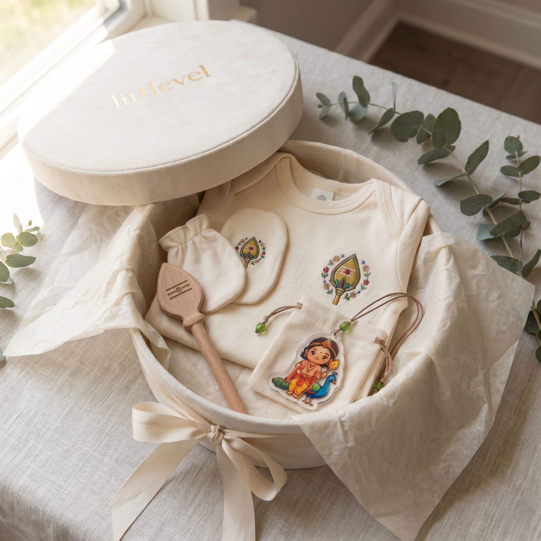 Divine Krishna Gift Set — Peacock Feather Newborn Set